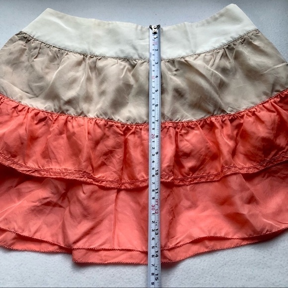 See By Chloé Silk Ruffled orange beige cream Skirt size 4 - Picture 4 of 10